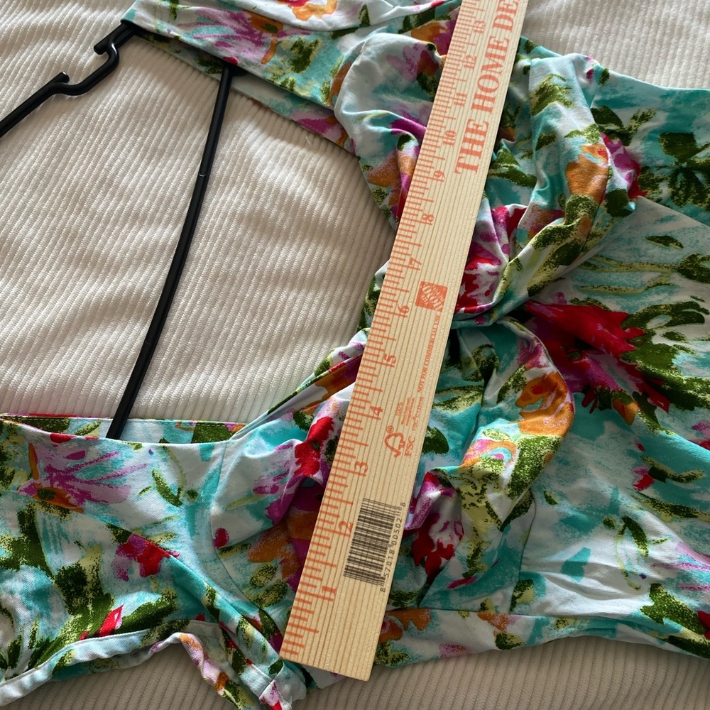 Stop Staring! Floral Fit & Flare Dress Sweetheart Midi Short Sleeve Size M - Picture 8 of 11